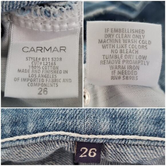 Carmar High Rise Distressed Cutoff Tribal Shorts - Picture 9 of 9